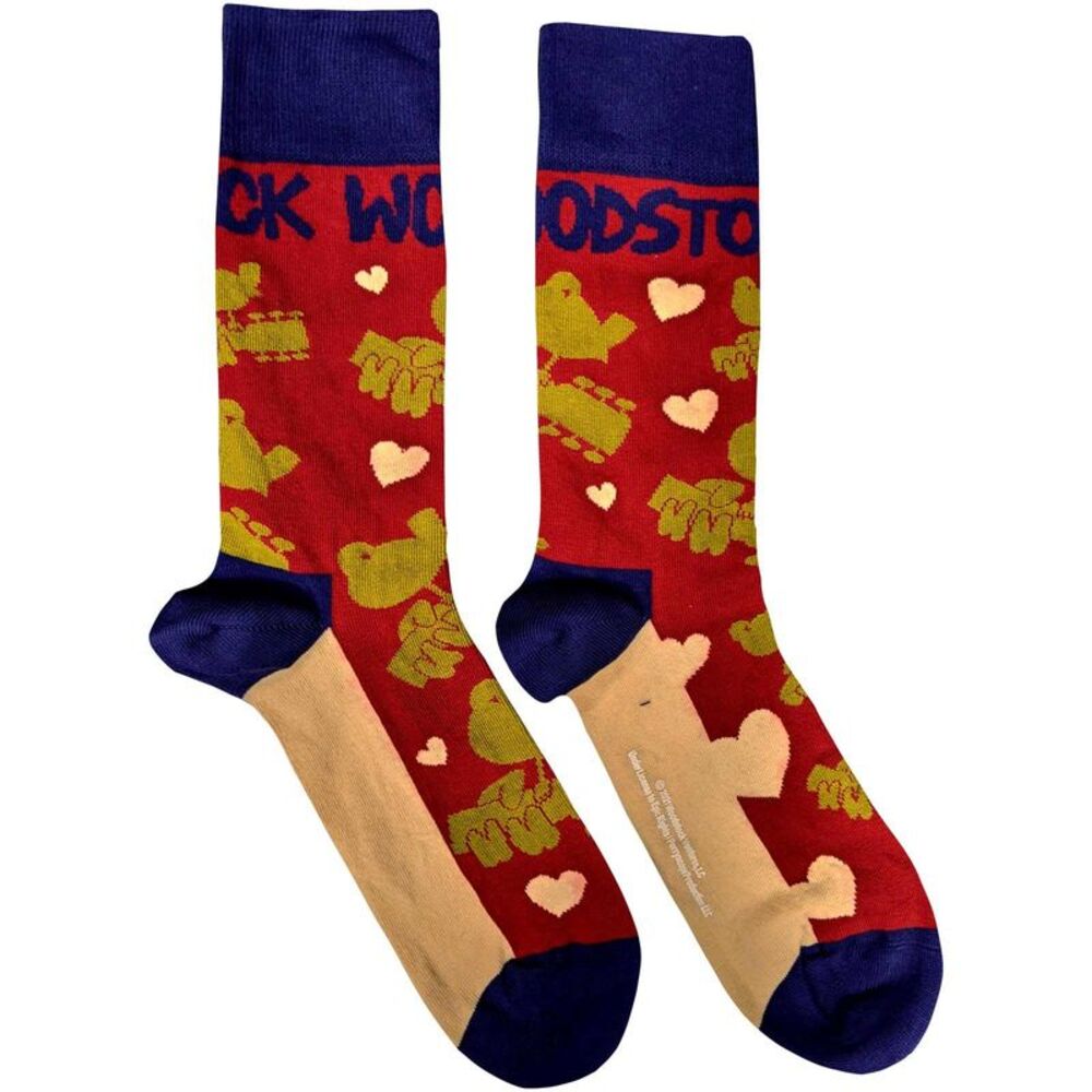 Woodstock Unisex Adult Birds & Hearts Ankle Socks / Red